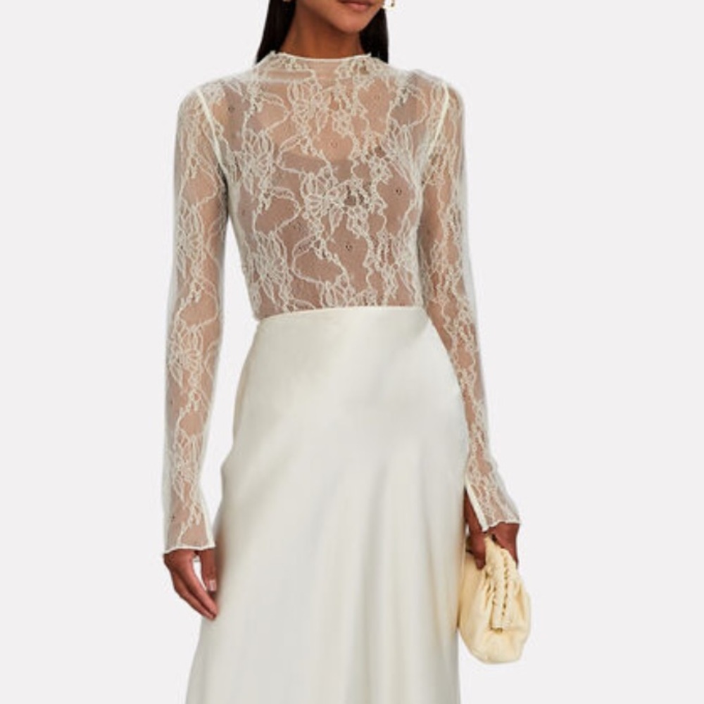 NWT weworewhat Chantilly Lace Mock Neck Top